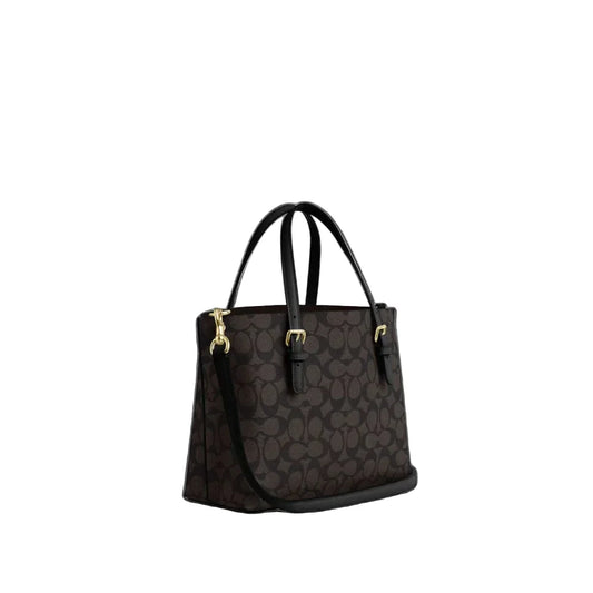 The Mollie Tote Bag 25 In Signature Canvas - Walnut/Black