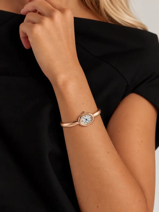 Baignoire-Uhr – Armband aus Roségold