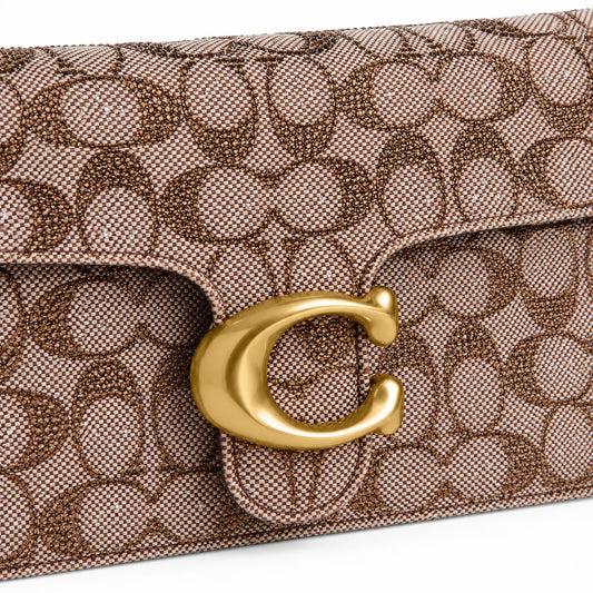 Tabby Shoulder Bag 26 In Crystal Signature Jacquard - Mushroom