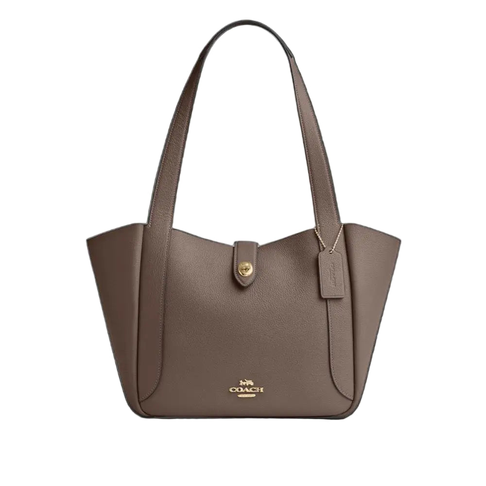 The Hadley Turnlock Tote Bag - Gold/Dark Stone
