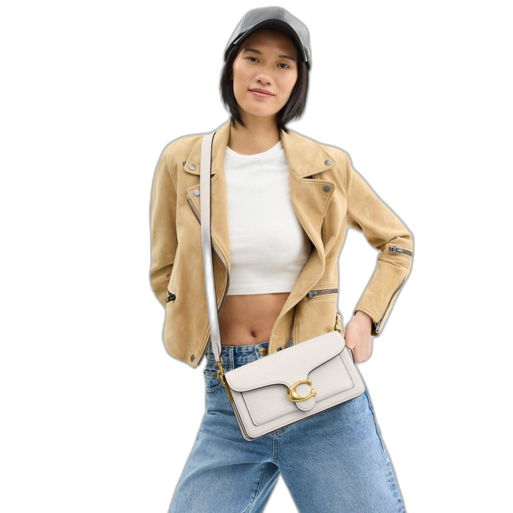 Tabby Schultertasche 26 - Messing/Kreide