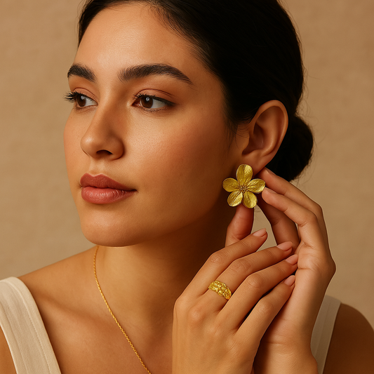Vintage-Ohrringe mit Blumen
