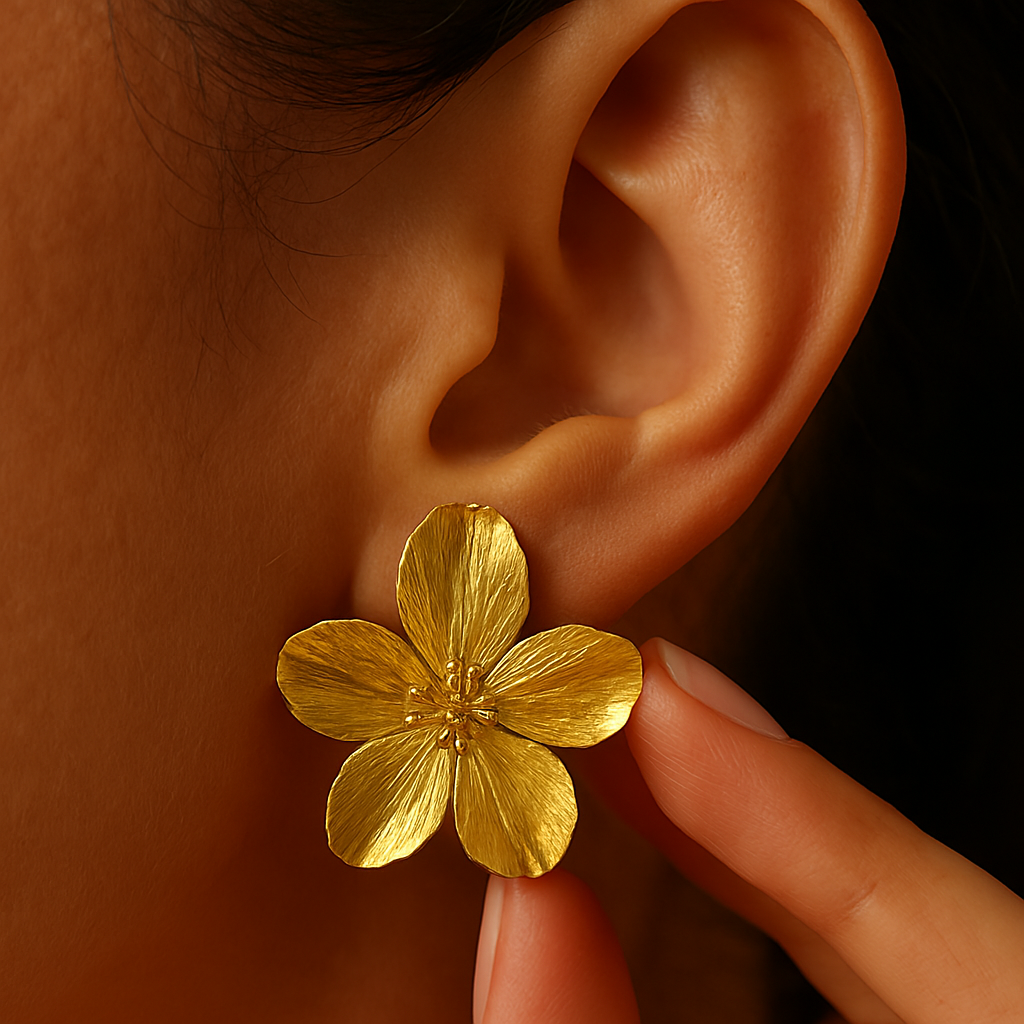 Vintage-Ohrringe mit Blumen