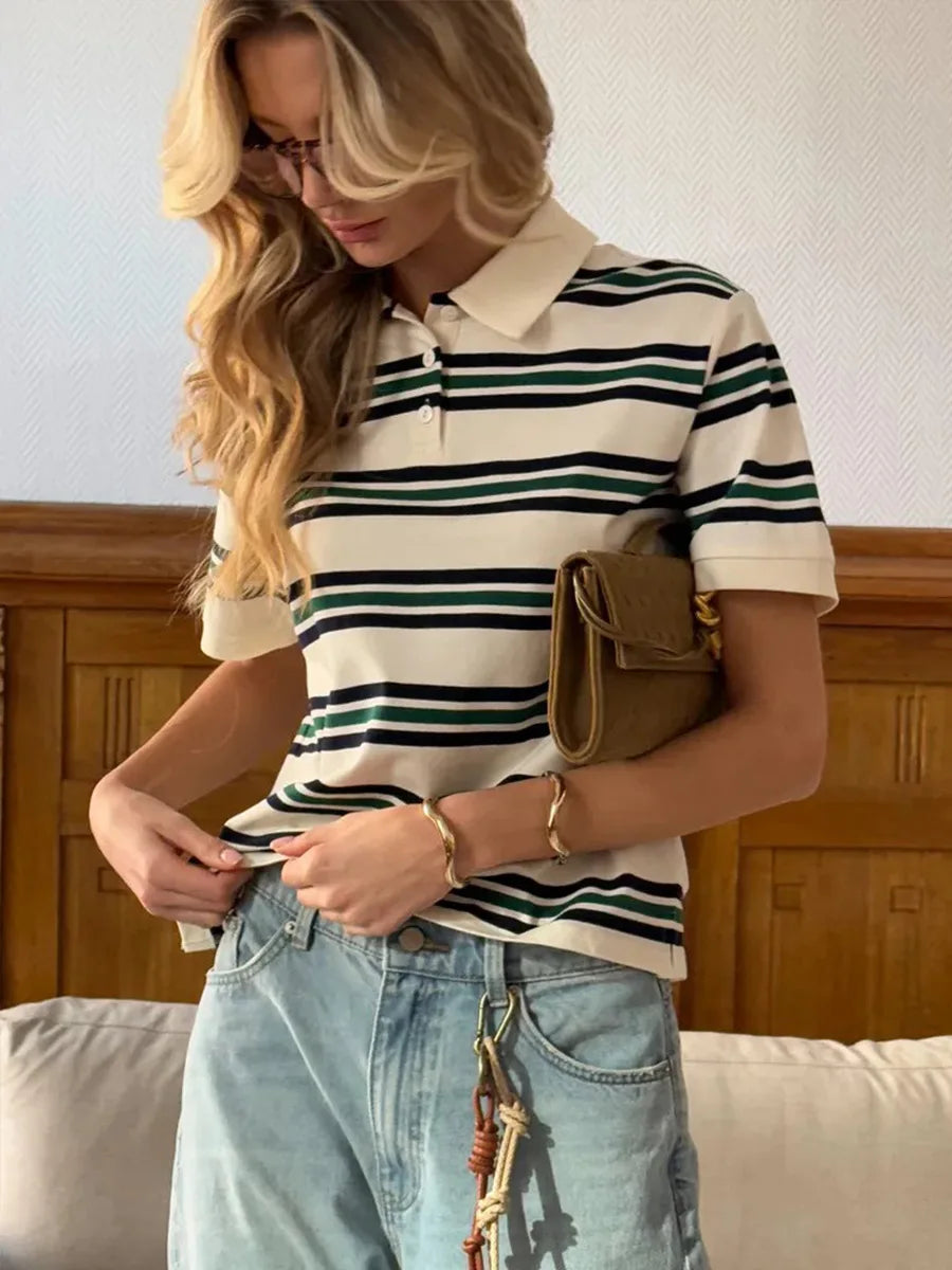 The Retro Striped Polo