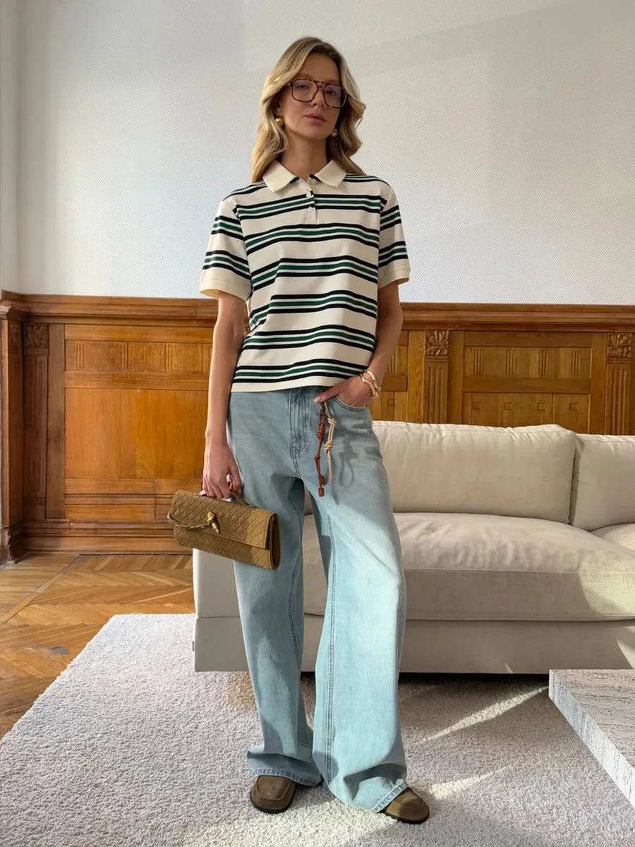 The Retro Striped Polo