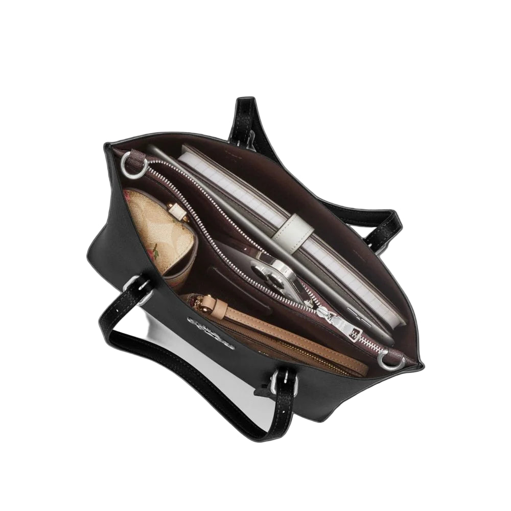 The Mollie Tote Bag In Signature Canvas -  Walnut/Black