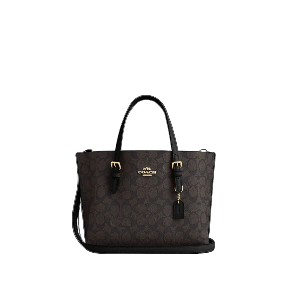 The Mollie Tote Bag In Signature Canvas -  Walnut/Black