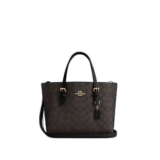 The Mollie Tote Bag 25 In Signature Canvas -  Walnut/Black