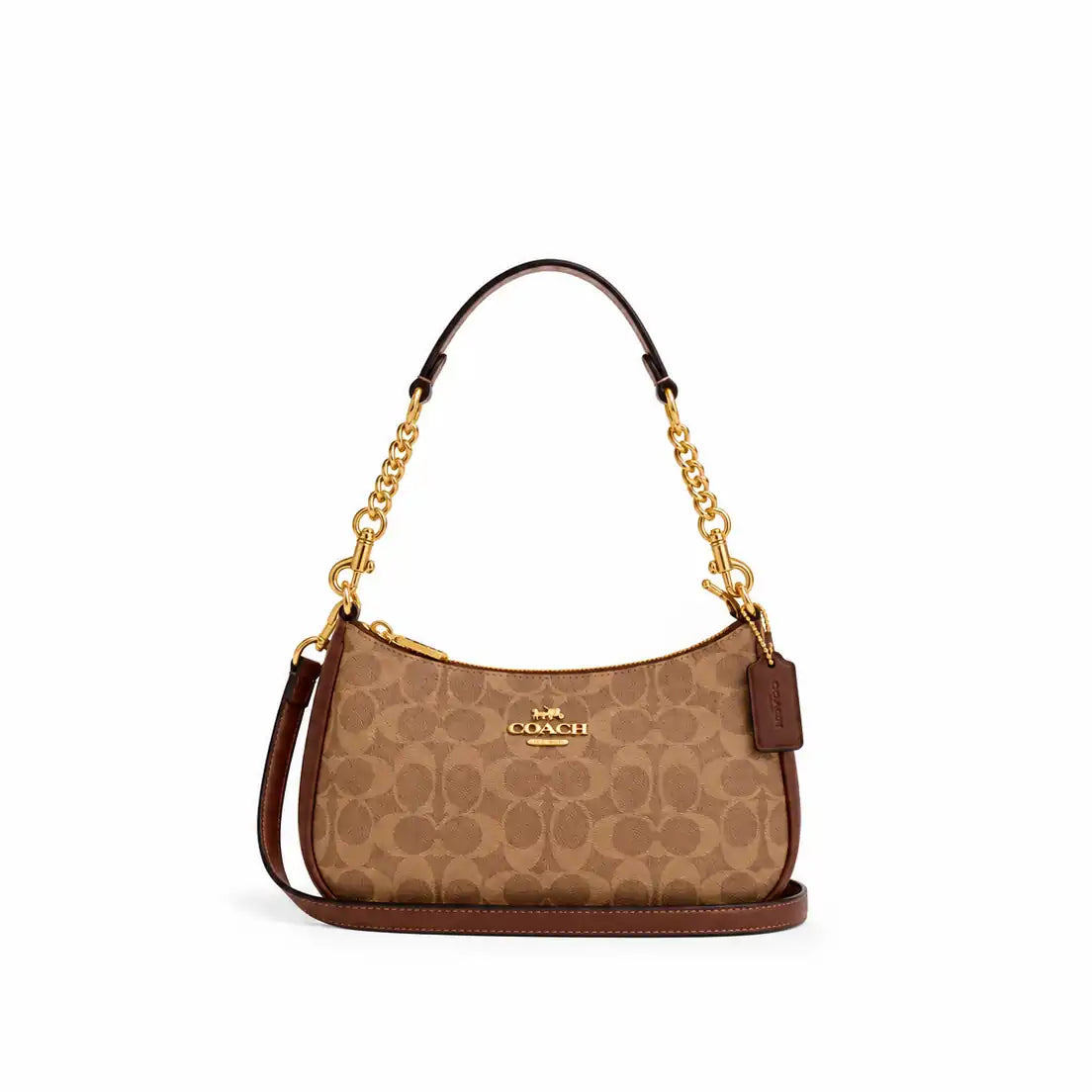 Teri Shoulder Bag In Signature Canvas  - Gold/Brown