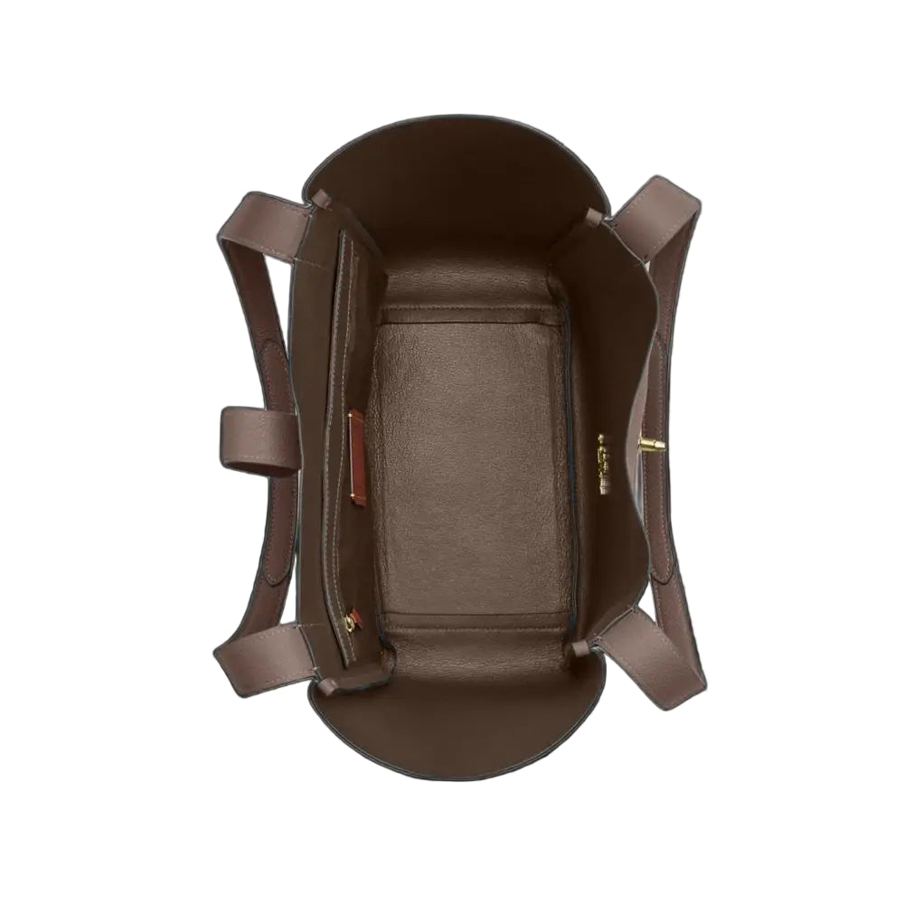 The Hadley Turnlock Tote Bag - Gold/Dark Stone