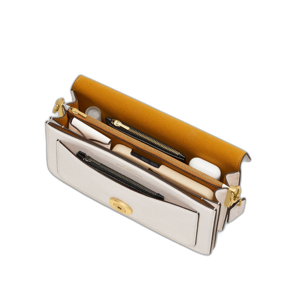 Tabby Schultertasche 26 - Messing/Kreide