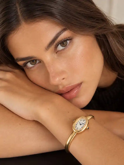 Baignoire Uhr – Armband aus Gelbgold