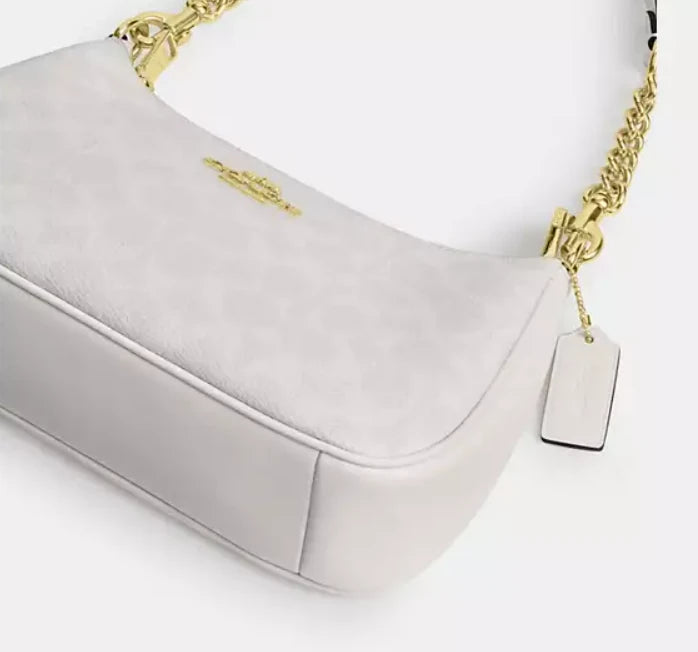Teri Shoulder Bag In Signature Canvas - Gold/White/Chalk