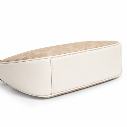 Teri Shoulder Bag In Signature Canvas - Gold/Sand/Chalk