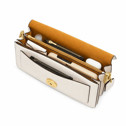 Tabby Schultertasche 26 - Messing/Kreide